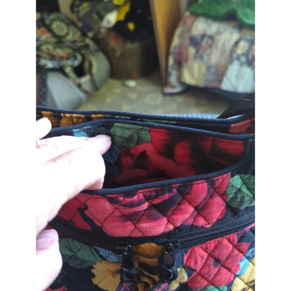 Vera Bradley Carry All Shoulder Bag Havana Rose RARE Pristine